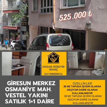 HASAN HÜSEYİN İNANÇ GAYRİMENKULDEN GİRESUN MERKEZ OSMANİYE MAH. VESTEL YAKINI SATILIK 1+1 DAİRE