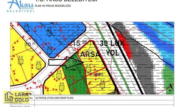 ANTALYA AKSU ALTINTAŞ MANDIRLARDA SATILIK İMARLI 1450 M2 PARSEL