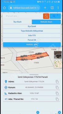 izmit gökçeören 1036m2 imarlı resmi yollu köye 150 metre