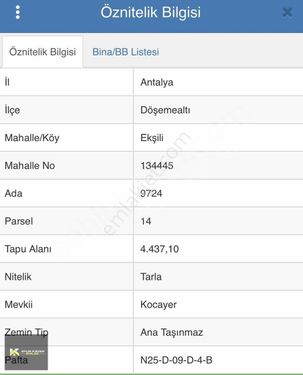 EKŞİLİ'DE YERLEŞİM İÇERİSİNDE SUYU OLAN 4437 m2 TEK TAPU SATILIK