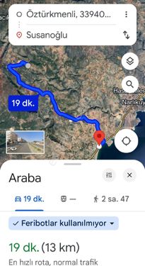 Susanoğluna 12 Km. Villa Yapımına Uygun, Sahibinden