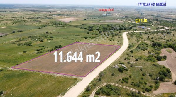 **EDİRNE TATARLAR KÖYÜ SATILIK ASFALT PARSEL 11.644 m2**