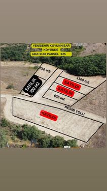 YENİŞEHİR KOYUNHİSAR MAHALLESİNDE SATILIK 700 M2 TARLA 