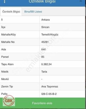 Temelli Alagözde 6.382 m2 Satılık Kupon Arsa