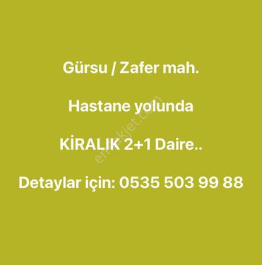 Gürsu Zafer mah. Kiralık daire