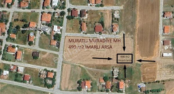  TEKRDAĞ MURATLI MURADİYE MAHALLESİNDE SATILIK  490 M2 İMARLI ARSA