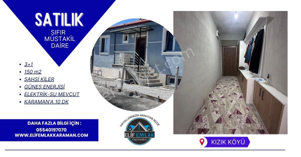  KIZIK KÖYÜ(KARAMAN'A 10 DAKİKA) MÜSTAKİL 3+1 SATILIK DAİRE 