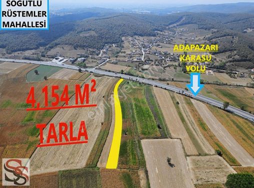 SÖĞÜTLÜ'DE KARASU DUBLE YOLUNA CEPHELİ 4,154 M² YATIRIMLIK TARLA