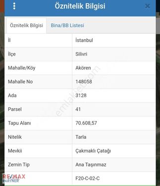 SİLİVRİ AKÖREN'DE 70 DÖNÜM SATILIK TARLA