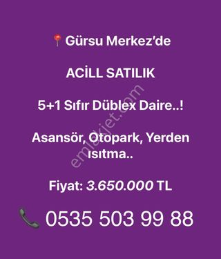 ACİLL SATILIK SIFIR 5+1 LÜX DÜBLEX DAİRE..! Asansör, otoparklı..