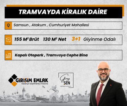  TRAMVAYA CEPHE BİNADA 3+1 KİRALIK DAİRE