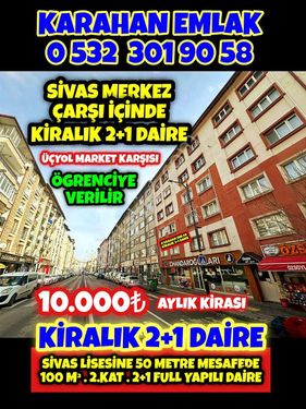 KARAHAN EMLAK'TAN KİRALIK DAİRE*ÖRTÜLÜPINAR MAHALLESİNDE-2.KAT*100 M² *2+1 FULL YAPILI 