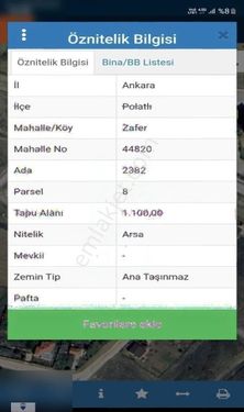 POLATLI ZAFER MAHALLESİ 0.20 EMSAL VİLLA İMARLI SATILIK ARSA