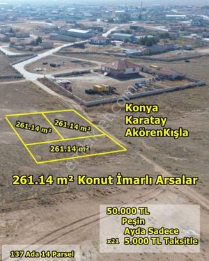  KARATAY DA TAKSİTLİ 261 M2 KONUT İMARLI ARSALAR