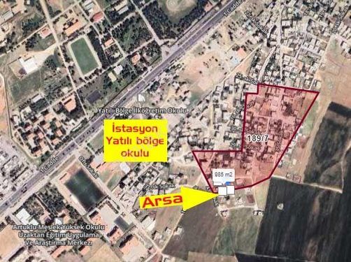 Yüceay Emlak Mardin İstasyon Mahallesi Satılık Yatırımlık Arsa 982 M2