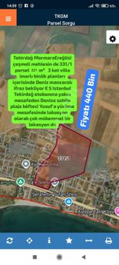 Tekirdağ MarmaraEreğlisi çeşmeli mehlesin de 331/1 parsel 221 m²  3 kat villa imarlı binlik planları