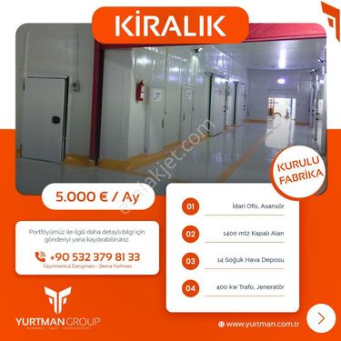 Yurtman Gayrimenkul'den 1400 Mt2 Kapalı Alan Soğuk Hava Deposu (işletmeye Hazır)