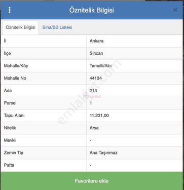 Sincan Alcı Mah. Özel Okul İmarlı Tek Tapu 11.172m2 Satılık Arsa