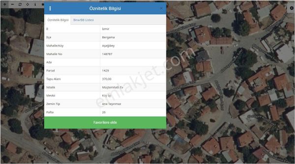 Bergama Kozak Aşağıbey Köyünde Satılık 370m2 Müştemilatlı Ev.