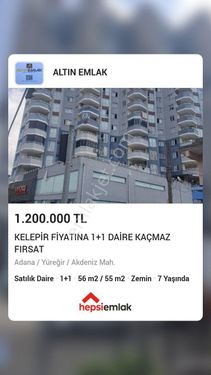 SATILIK 2+1 DAİRE ADANA YÜREĞİR AKDENİZ MAHALLESİ