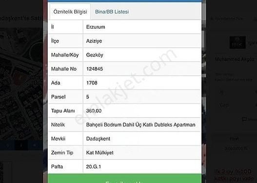 Turyap Öncü'den Dadaşkent'te Satılık Villa İmarlı Arsa