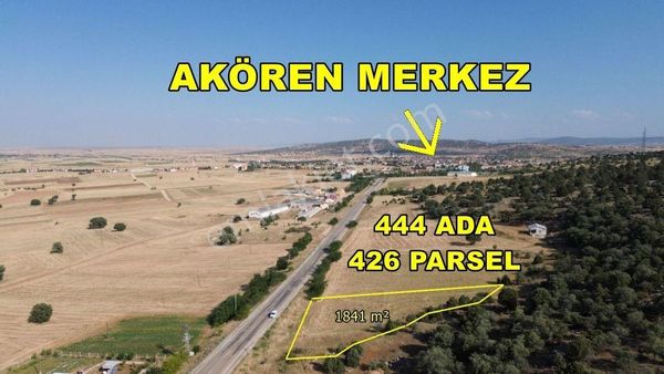 KONYA / AKÖREN / AĞALAR 1.841 m² ANA YOLA CEPHE MÜSTAKİL TARLA