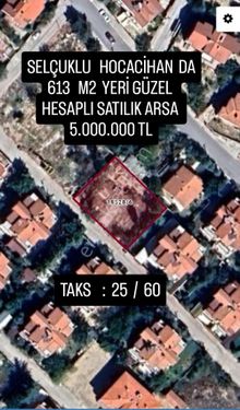 Selçuklu Hocacihan Da 613 M2 Hesaplı Satılık Arsa