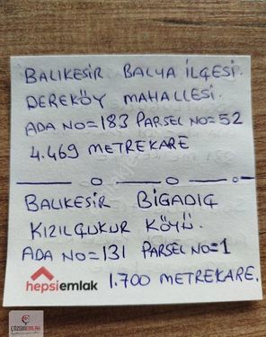 Balya Dereköyde Satılık Tarla