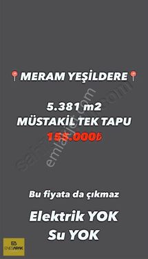 Meram Yeşildere Mahallesi 5.381 M2 Müstakil Kocaman Arazi Tarla