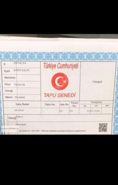 Antalya Konyaaltı Üçoluk (havut Önü Mevkiinde)yerleşim Yeri İçinde 12 Dönüm