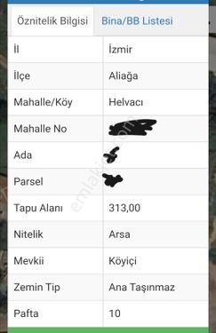 İzmir Aliaga Helvaci Satilik Tek Tapu Olan İmarli Arsa