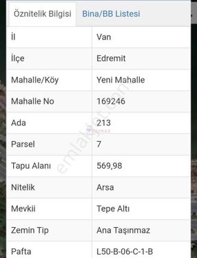 Van Edremit Yenicami'de 2 Kat Ticari Turizm Satılık Arsa