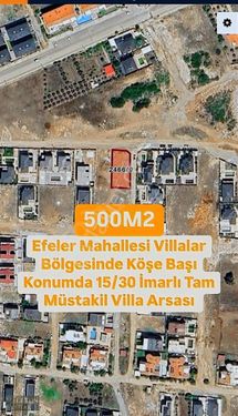 Efeler Mahallesinde Köşe Konumda 500m2 Fırsat Villa Arsası