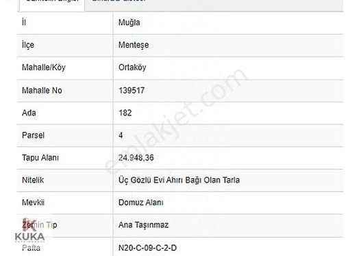 Muğla Menteşe Ortaköy De Satılık Bahçe Iı