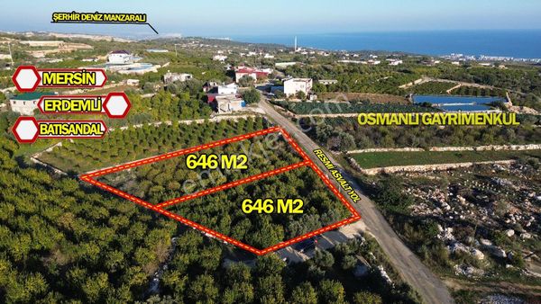 Erdemli Batısandal Deniz Manzaralı Satılık 1290 M2 Arsa