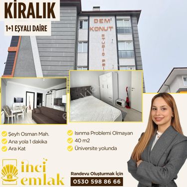 İnci Emlak'tan 1+1 Eşyalı Kiralık Daire