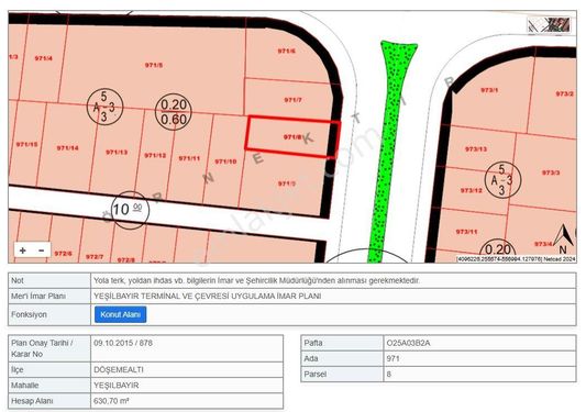 Antalya Yeşilbayır Konut+ticaret İmarlı Satılık Arsa