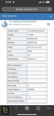 Demirkol İnşaattan Göztepe Cadde Üzerinde 129 M2 Satılık Arsa