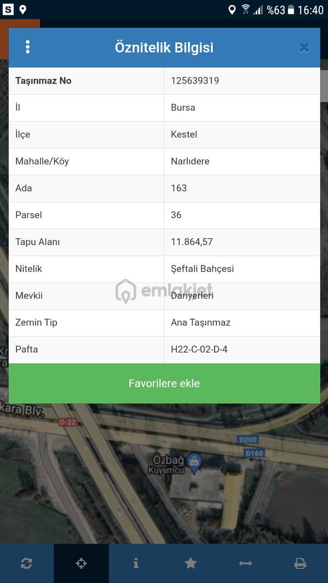 Kestel Narlıderede Ankara Yoluna Cephe 11.864 M2 Şeftali Bahçesi 4