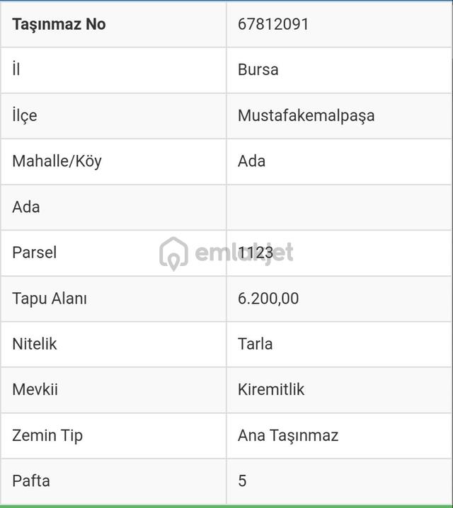 Bursa Mustafakemalpaşa Adaköy'de Satılık Yatırıma Uygun 6.200 M² 4