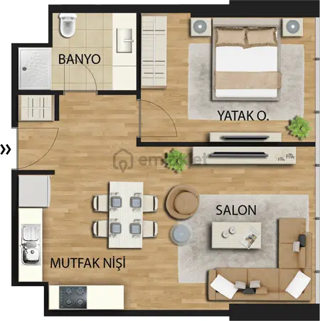 Teknik Yapı Fikirtepe Projesi A Blok 15.kat 69m2 Brüt 1+1 Daire Satılık 3