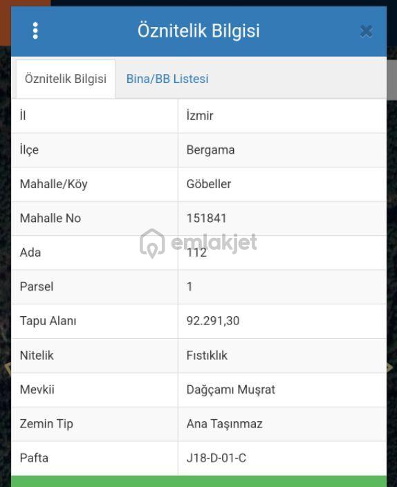 Bergama Göbeller Mah Satılık Fıstıklık 2