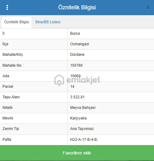 Dürdane Köyünde Satılık 3500 M2 Yatırımlık Tarla 3