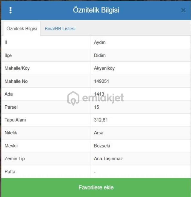 Aydın Didim Akyeniköy Mahallesi Bozseki Mevkii'nde Satılık Konut İmarlı Arsa 1