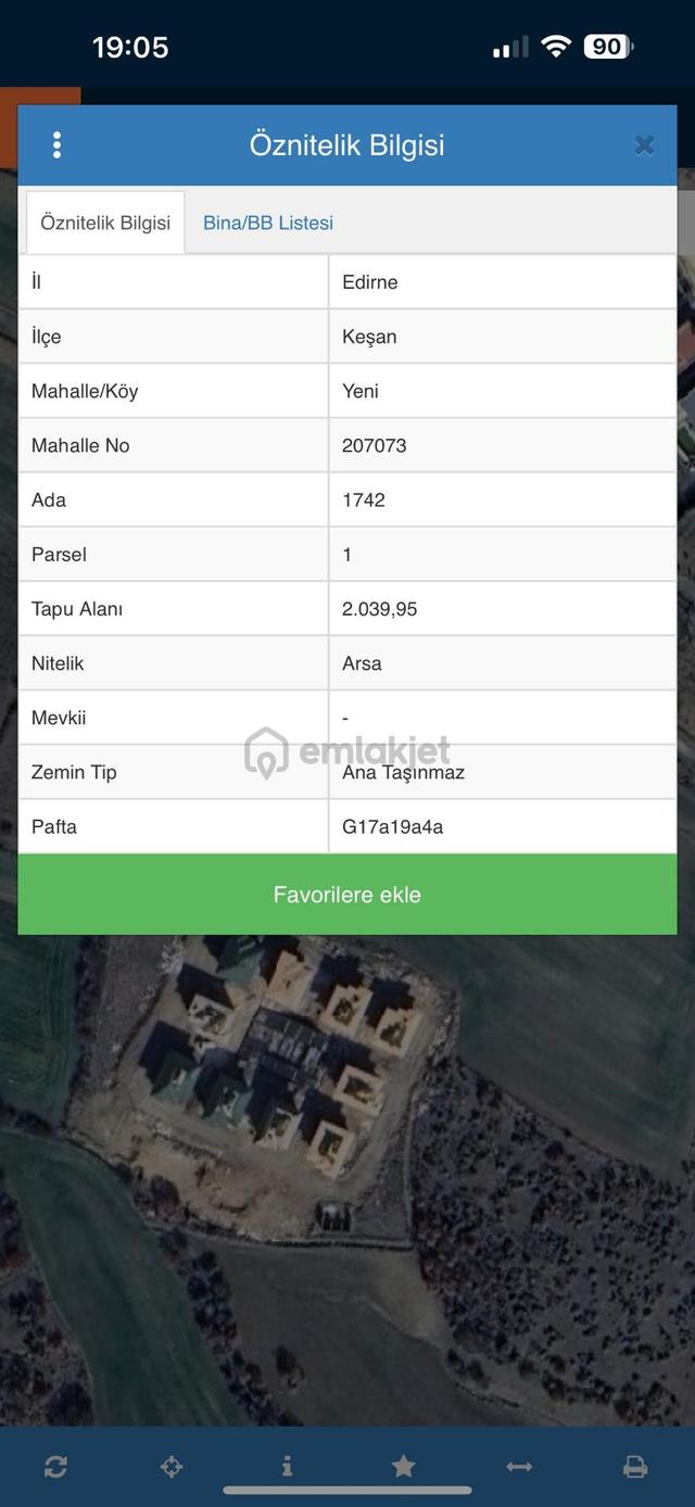 Edirne Keşan'da 3 Bir Tarafı Yol Köşe Parsel 2.039 M2 Müstakil Tapulu Arsa 2