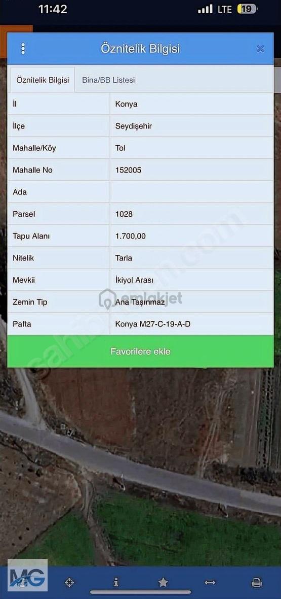 Seydışehır Tol Da Takaslı Harika Konumda Tek Tapu 1700 M2 Tarla 1