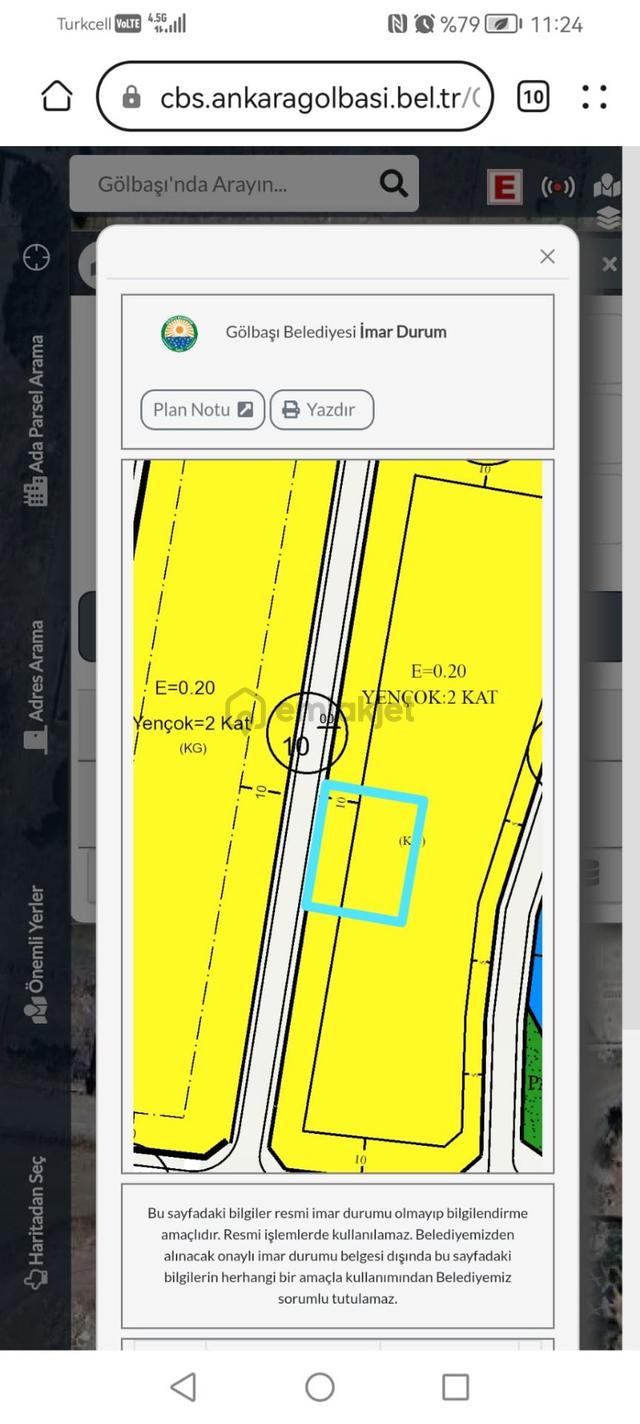 Konya Yoluna 100 Metre Mesafede 750 M2 İmarlı Villa Parseli 4