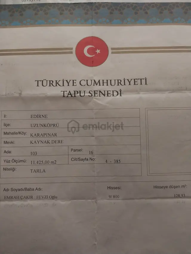 Edirne Uzunköprü Satılık Arsa