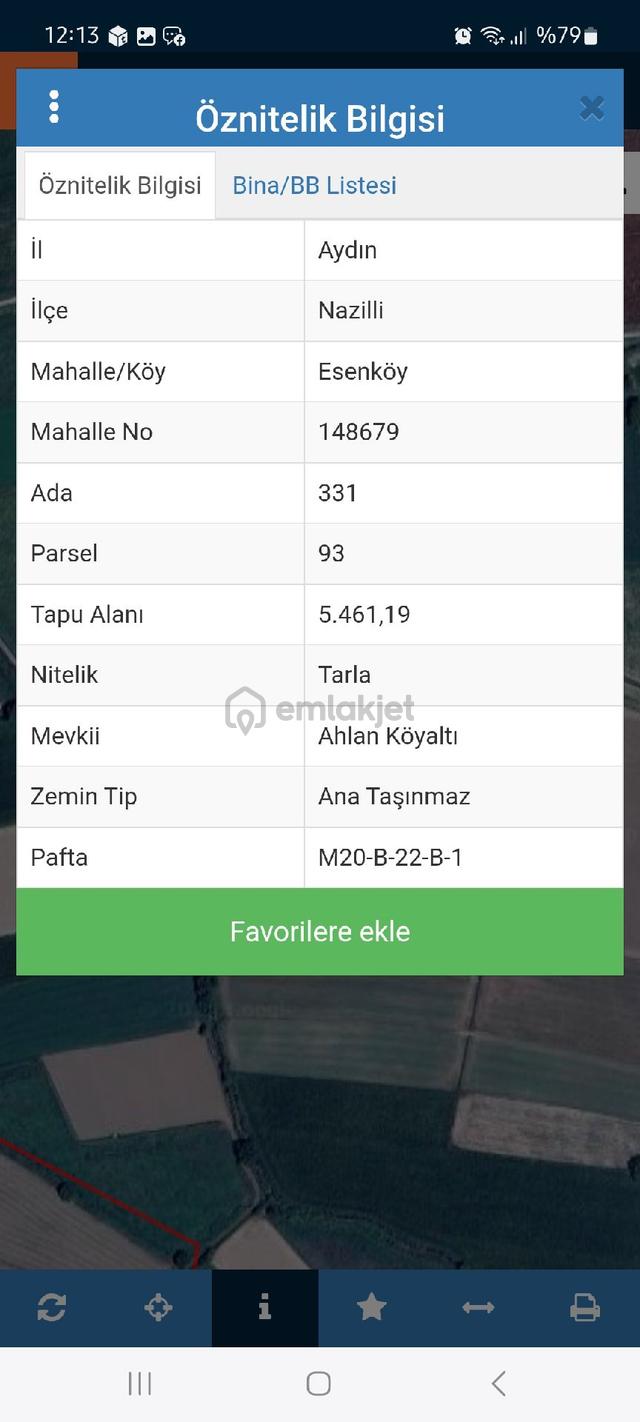 Demir Emlaktan Nazilli Esenköyde Satılık 5.461 M2 Tarla 2