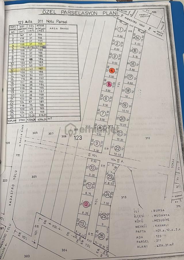 C21 Cius; Mudanya Mesudiye Ayazma'da 162 M2 Satılık Arazi 4